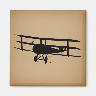 Antique Airplan Silhouette Vintage Flygplan Magnet