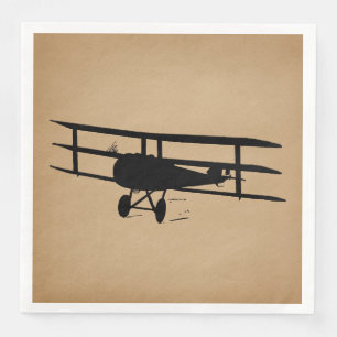 Antique Airplan Silhouette Vintage Flygplan Pappersservett