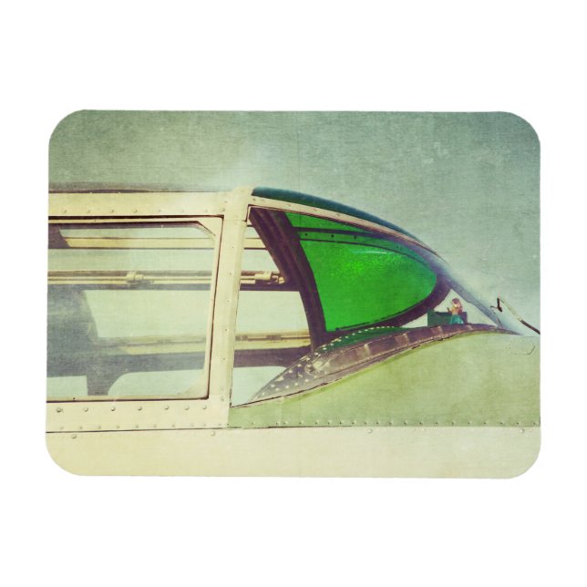 Antique Airplane Cockpit Green Magnet (Horisontell)