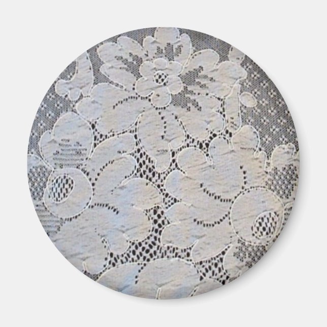 Antique Alencon Snöre Blommigt Magnet (Framsidan)