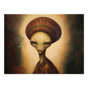 Antique Alien Porträtt Fototryck