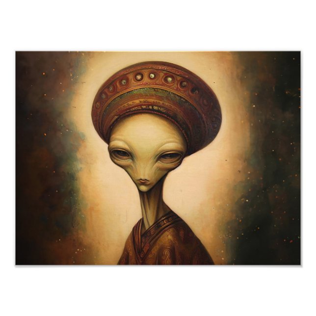 Antique Alien Porträtt Fototryck (Framsidan)