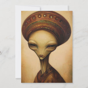 Antique Alien Porträtt Inbjudningar