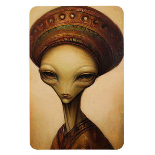 Antique Alien Porträtt Magnet