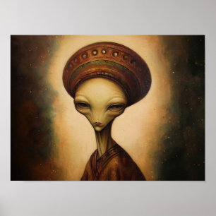 Antique Alien Porträtt Poster