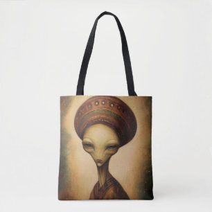 Antique Alien Porträtt Tygkasse
