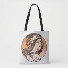 Antique Alphonse Mucha-målning, tote bag Tygkasse
