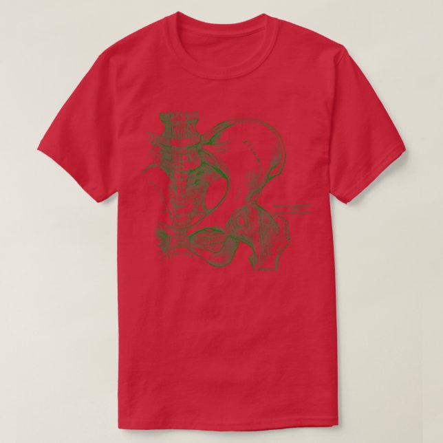 Antique Anatomy Human Pelvis T Shirt (Design framsida)