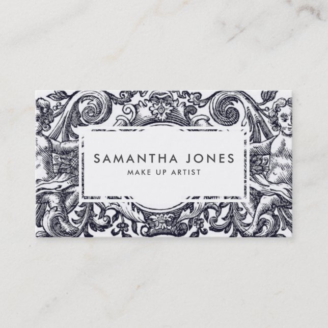 Antique Angel Cherub - konst. Visitkort (Framsida)