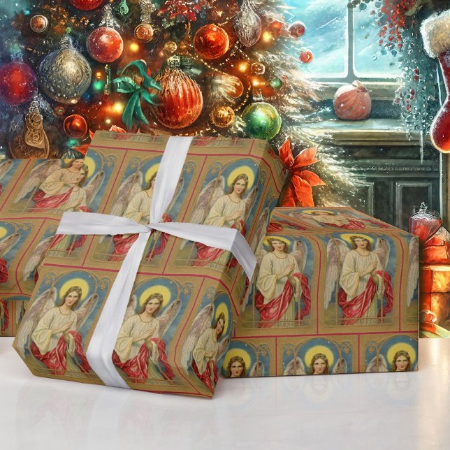 Antique Angel-julhälsningar av överlägsen kvalitet Presentpapper (Skapare uppladdad)