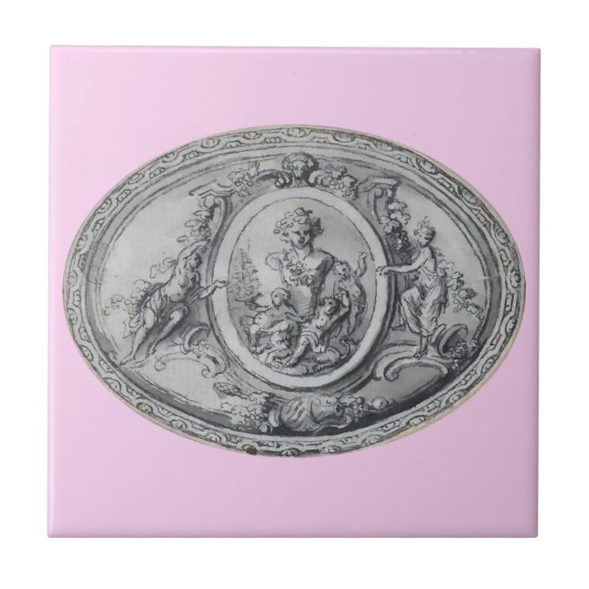 Antique Änglar och Gods Grekiska Roman Art Kakelplatta (Framsidan)