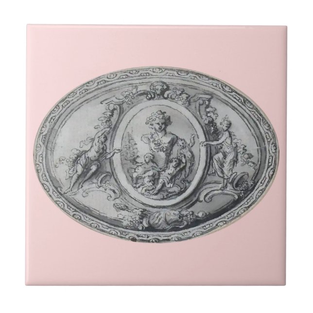 Antique Änglar och Gods Grekiska Roman Art Kakelplatta (Framsidan)