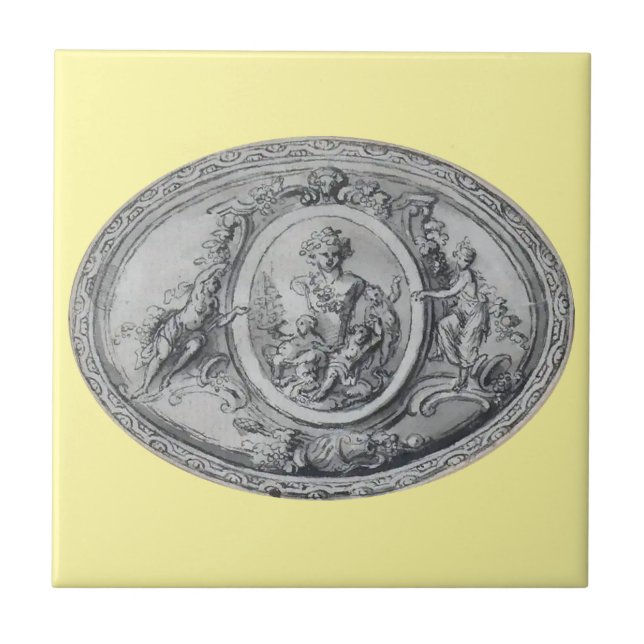 Antique Änglar och Gods Grekiska Roman Art Kakelplatta (Framsidan)