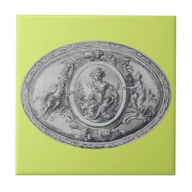 Antique Änglar och Gods Grekiska Roman Art Kakelplatta (Framsidan)