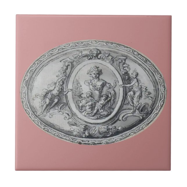 Antique Änglar och Gods Grekiska Roman Art Kakelplatta (Framsidan)