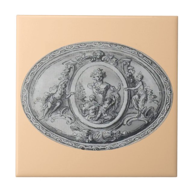 Antique Änglar och Gods Grekiska Roman Art Kakelplatta (Framsidan)