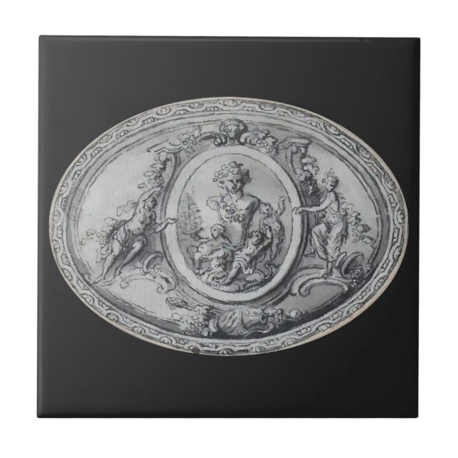 Antique Änglar och Gods Grekiska Roman Art Kakelplatta (Framsidan)