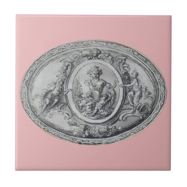 Antique Änglar och Gods Grekiska Roman Art Kakelplatta (Framsidan)