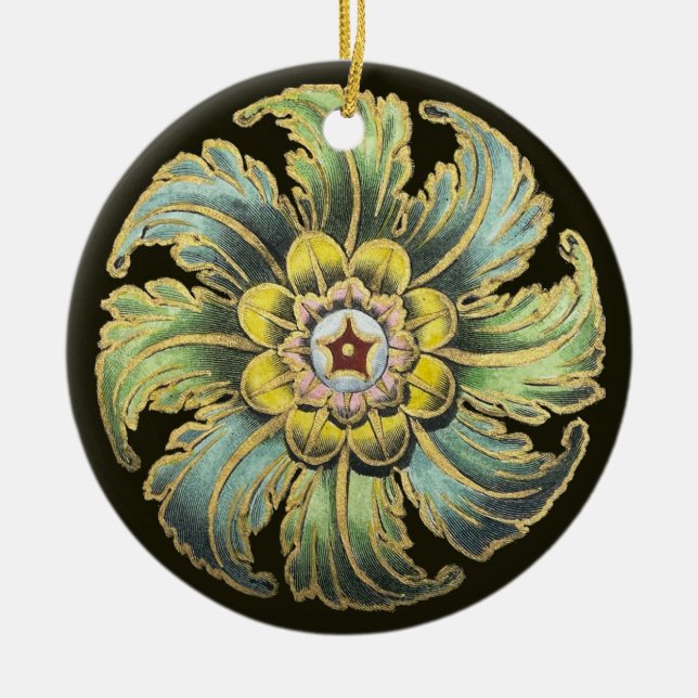 Antique Architectural Rosette nr 1 Julgransprydnad Keramik (Framsidan)