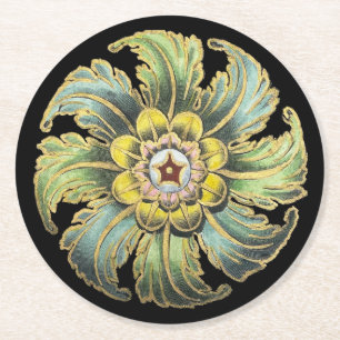 Antique Architectural Rosette nr 1 Underlägg Papper Rund