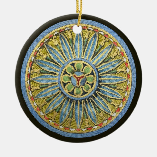 Antique Architectural Rosette nr 2 Julgransprydnad Keramik (Framsidan)