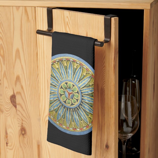 Antique Architectural Rosette nr 2 Kökshandduk (Thirds Fold)