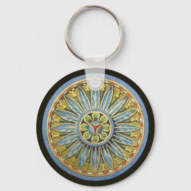 Antique Architectural Rosette nr 2 Nyckelring (Framsida)