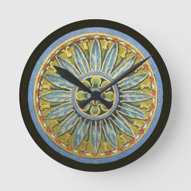 Antique Architectural Rosette nr 2 Rund Klocka (Framsida)