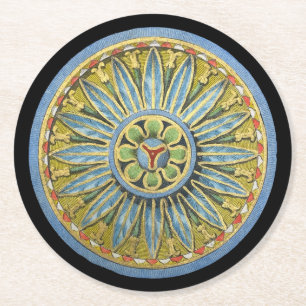 Antique Architectural Rosette nr 2 Underlägg Papper Rund