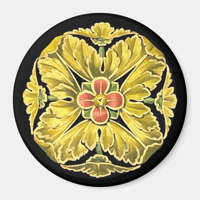 Antique Architectural Rosette nr 3 Magnet (Framsidan)