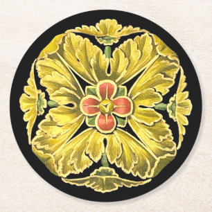 Antique Architectural Rosette nr 3 Underlägg Papper Rund