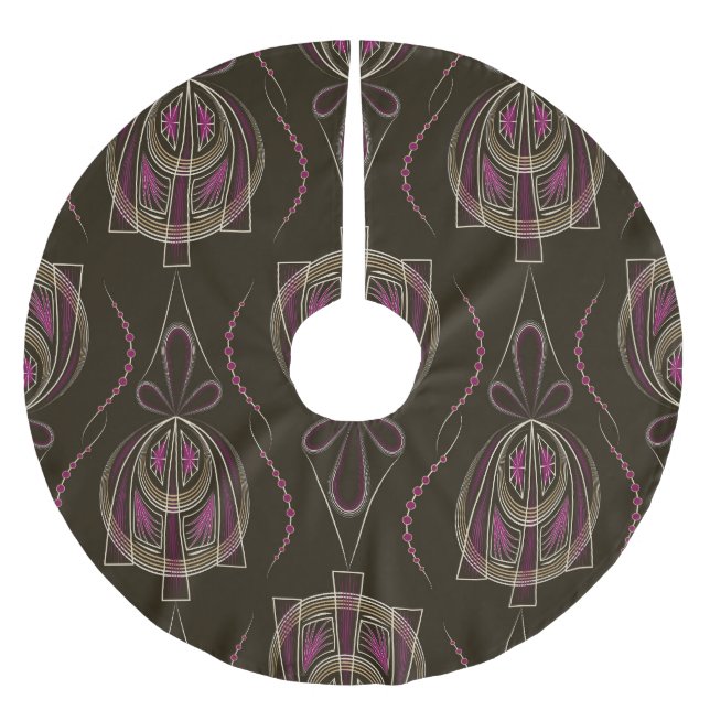 Antique Art Deco Geometric Ornament Julgransmatta Borstad Polyester (Framsidan)