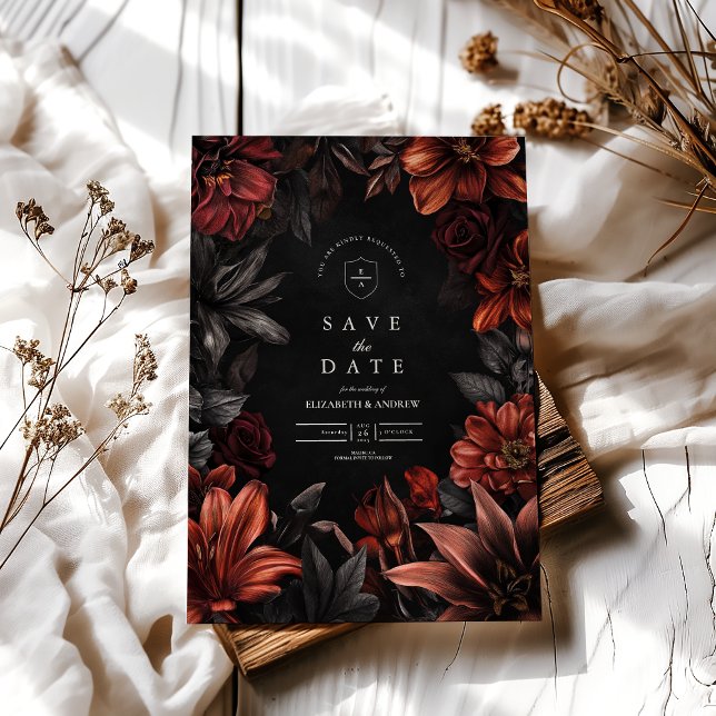 Antique Art nouveau Blommigt Bröllop Spara Datumet (Skapare uppladdad)