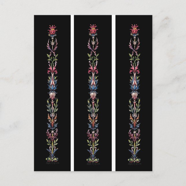 Antique Art on Black Bokmärken Vykort (Framsida)