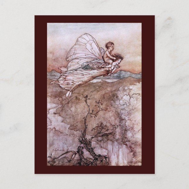 Antique Arthur Rackham Fairy Illustration Vykort (Framsida)