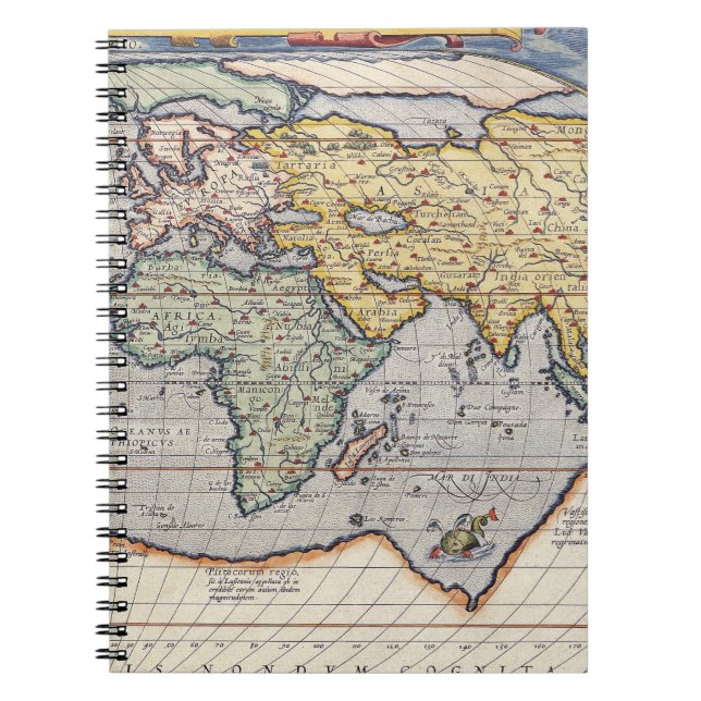 Antique Asia Afrika Karta bärbar dator Anteckningsbok (Framsidan)