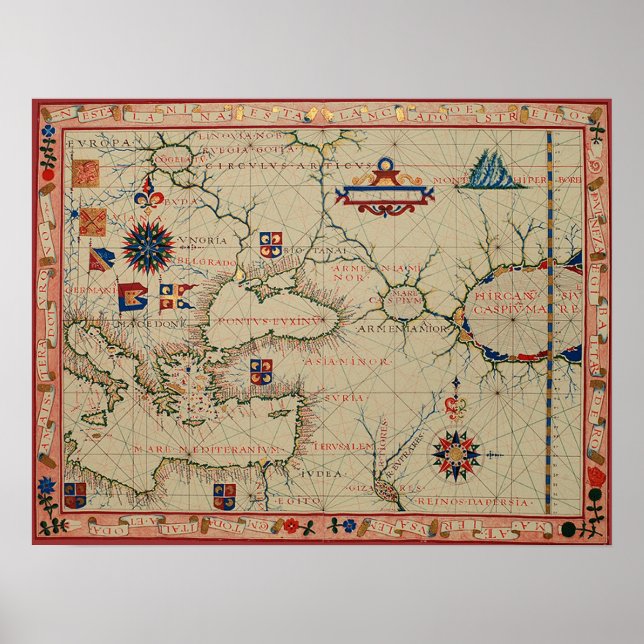 Antique Asia Minor Karta Poster (Framsidan)