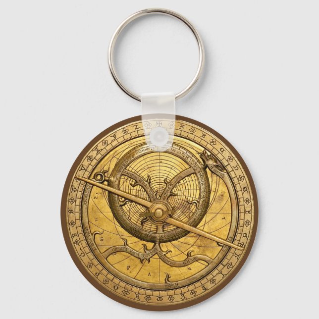 Antique Astrolabe Keychain Nyckelring (Framsida)