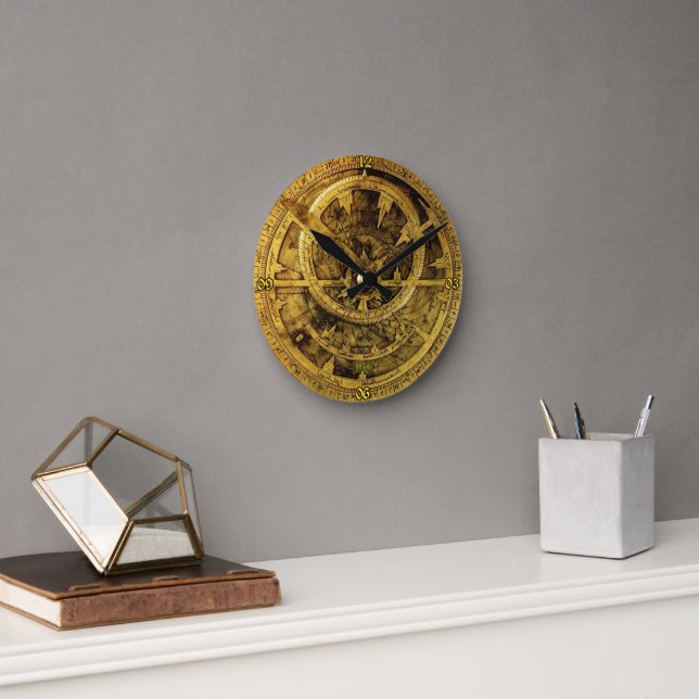 Antique Astrolabe Rund Klocka (Kontor)