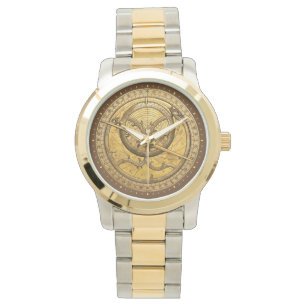 Antique Astrolabe Two-Tone Watch Armbandsur