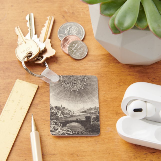 Antique Astronomy Himlar med Sol av Allain Mallet Nyckelring (Skrivbord)