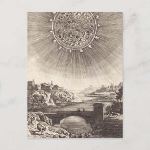 Antique Astronomy Himlar med Sol av Allain Mallet Vykort