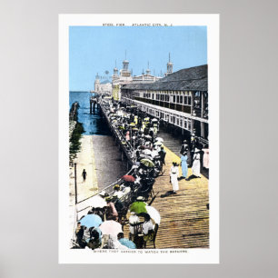 Antique Atlantic City New jersey Steel Pier Poster