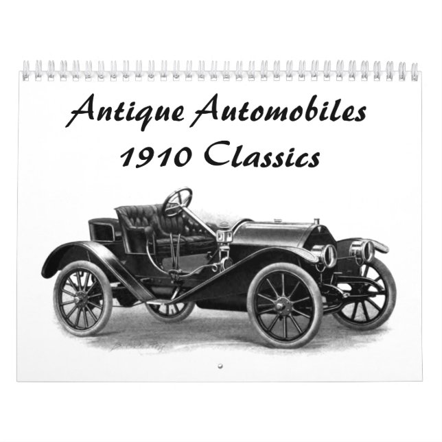 Antique Automobiles - 1910 Classic Auto Design Kalender (Omslag)