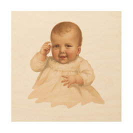 Antique Baby Bild - Wood Print Trätavla