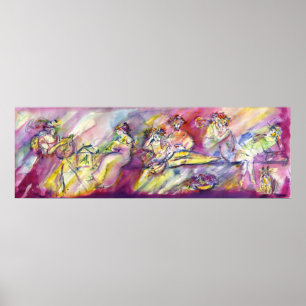 ANTIQUE BACCHANAL SCENE MED MUSIC POSTER