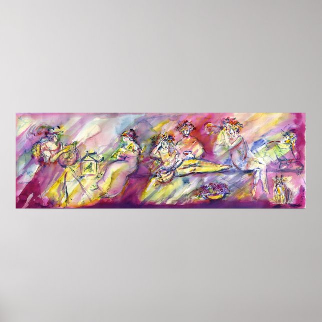 ANTIQUE BACCHANAL SCENE MED MUSIC POSTER (Framsidan)