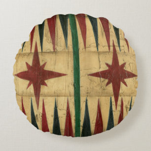 Antique Backgammon Game Board av Ethan Harper Rund Kudde