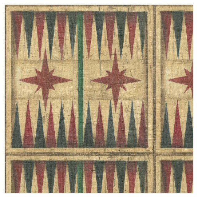 Antique Backgammon Game Board av Ethan Harper Tyg (Närbild)