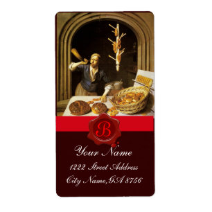 ANTIQUE BAKER BAKERY BREAD SHOP VAX SEAL MONOGRAM FRAKTSEDEL